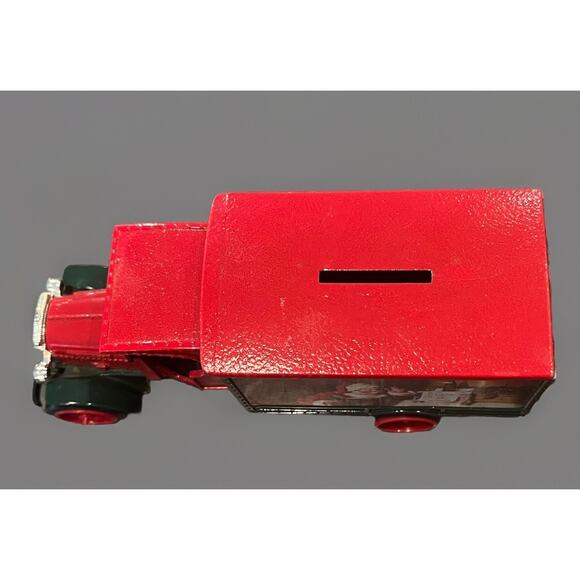 VTG 1993 Coca-Cola Santa Claus Die Cast Metal Bank Old Christmas Truck Red -Nice - Picture 3 of 10